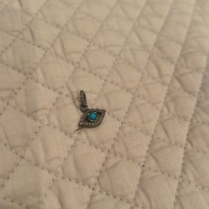Evil eye Diamond and turquoise pendant over silver